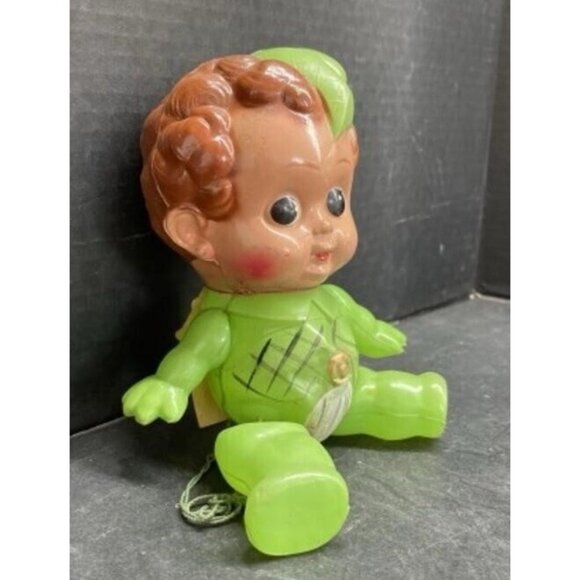 Very Rare HTF Vintage Peter Pan Celluloid Doll 9 Inch - Decor Hang Up Or Display - Picture 2 of 7